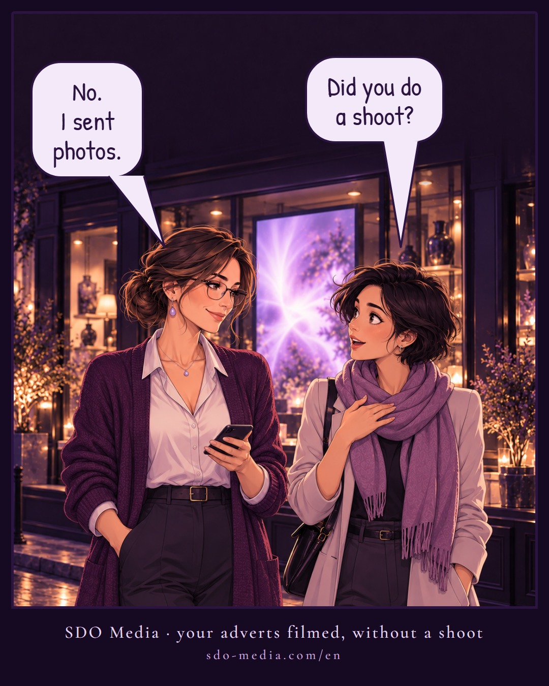SDO Media comic strip, final panel in English