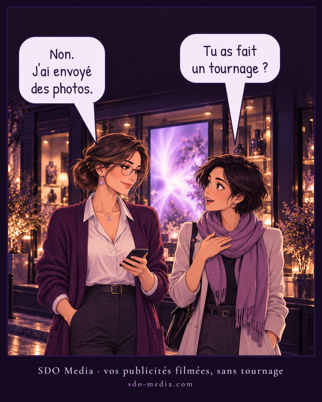 SDO Media comic strip, final panel in French
